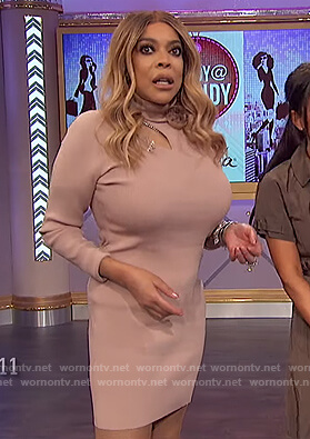 Wendy's pink cutout mini dress on The Wendy Williams Show