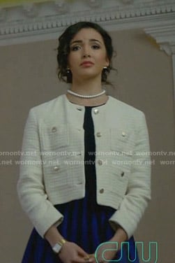 Bess's white tweed jacket on Nancy Drew