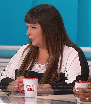 Carnie Wilson's black and white studded top on The Talk