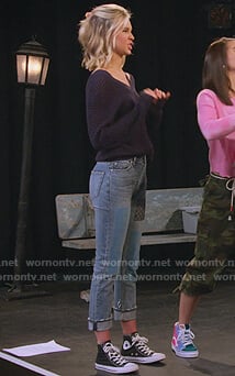 Katie's black Converse high top sneakers on Alexa & Katie