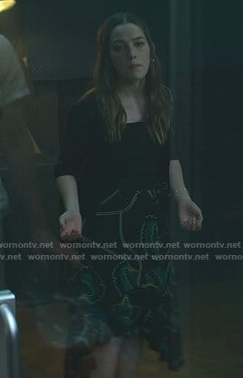 Love's black and green floral skirt on You