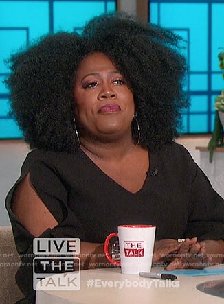 Sheryl's black split sleeve top on The Talk