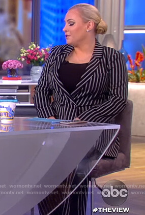 Meghan's black stripe blazer and pants on The View