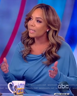 Sunny's blue drape sweater on The View