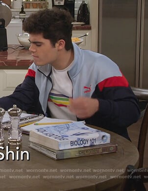 Lucas's blue Puma track jacket on Alexa & Katie