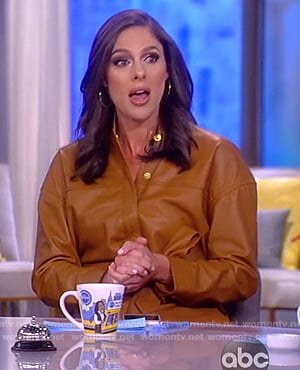 Abby's leather button jumpsuit on The View