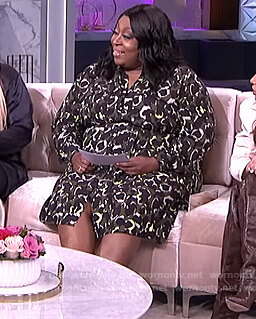 Loni's camo print shirtdress on The Real