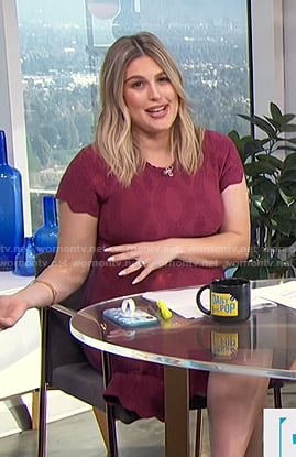 Carissa's purple embroidered dress on E! News Daily Pop