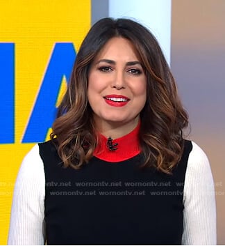 Cecilia's colorblock ribbed sweater on Good Morning America