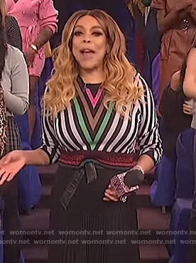 Wendy's cropped chevron sweater on The Wendy Williams Show