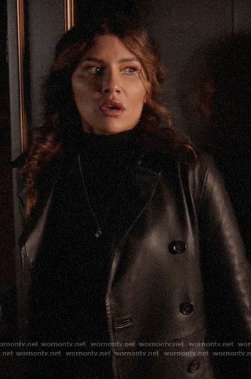 Dinah's leather trench coat on Arrow