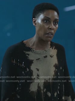 Lynn's distressed dye sweater on Black Lightning