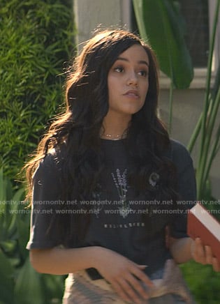Ellie's black flower print tee on You