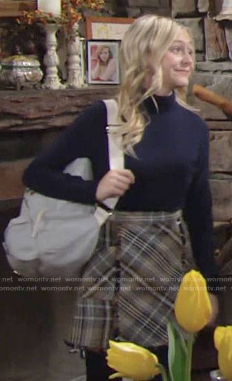 Faith's plaid skirt on The Young and the Restless