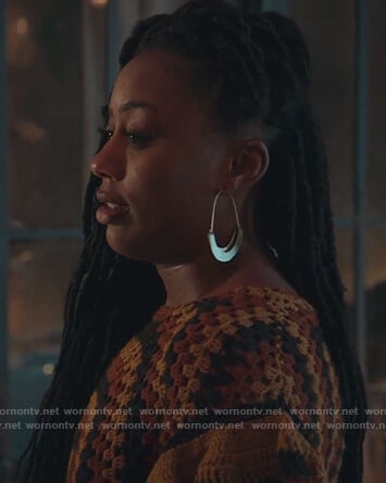 Malika's gold hoop earrings on Good Trouble
