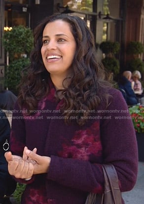 Grace's burgundy floral coat on Manifest