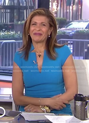Hoda's blue v-neck dress on Today