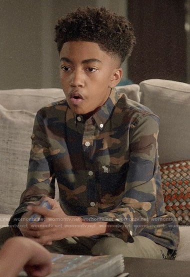 Jack's camo button down shirt on Black-ish