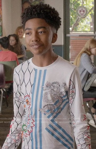 Jack's tiger and dragon print t-shirt on Black-ish