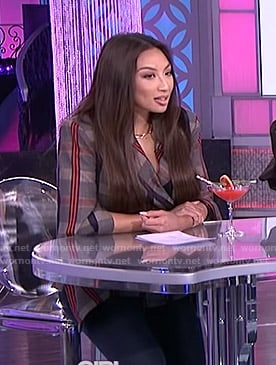 Jeannie's grey plaid blazer on The Real