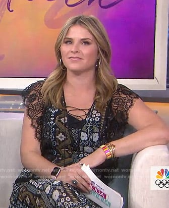 Jenna's black floral lace maxi dress on Today