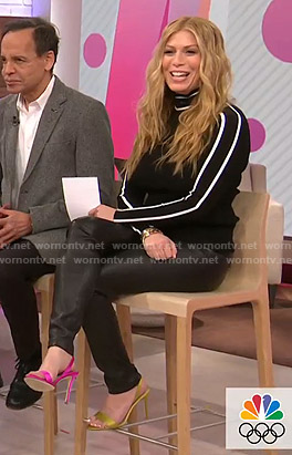 Jill's black contrast piping sweater on Today
