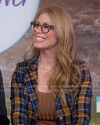 Jill's blue and orange plaid blazer on Today