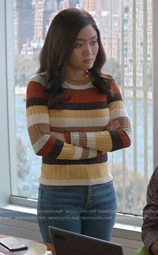 Joy's stripe ribbed top on God Friended Me