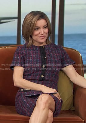Kit's purple tweed dress on Access Hollywood