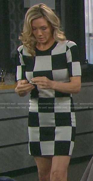 Kristen's checkerboard dress on Days of our Lives
