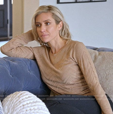 Kristin's beige chevron rib sweater on Very Cavallari