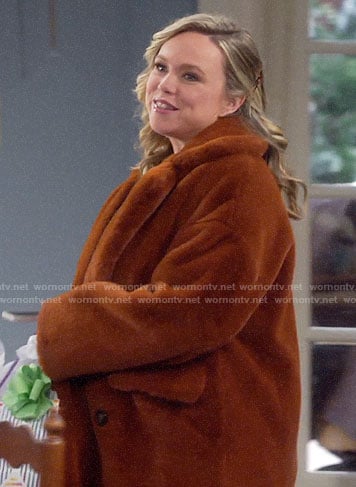 Kristin's brown fur coat on Last Man Standing