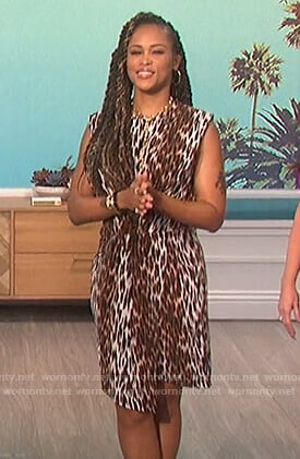 Eve's leopard print asymmetric dress on The Talk