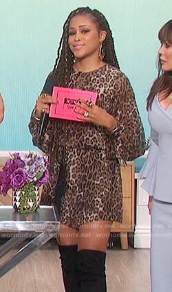 Eve's leopard mini dress on The Talk