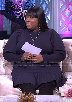 Loni's navy ruffle hem dress on The Real