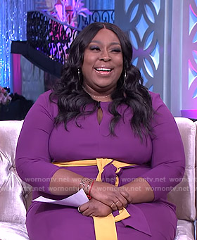 Loni's purple keyhole dress on The Real