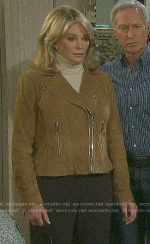 Marlena's suede moto jacket on Days of our Lives