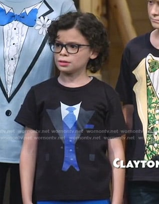 Matteo's black tuxedo print tee on Bunkd