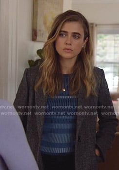 Michaela's blue striped ribbed top on Manifest