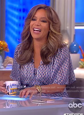 Sunny's metallic print dress on The View