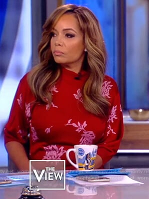 Sunny's red floral sweater dress on The View