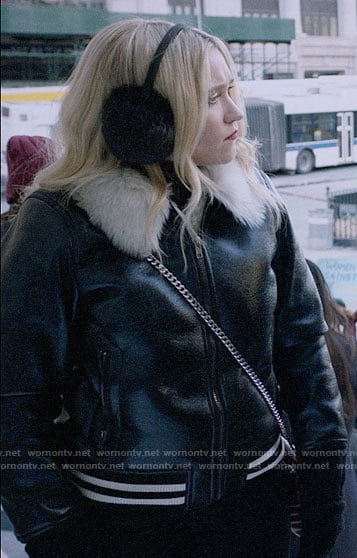 Roxy's leather jacket with fur collar on Almost Family