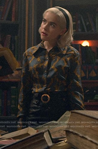Sabrina's rabbit print shirt on Chilling Adventures of Sabrina