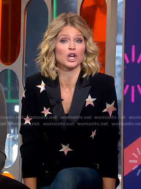 Sara's black star blazer on GMA Strahan Sara And Keke
