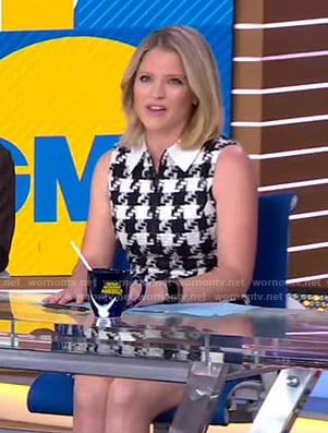 Sara's houndstooth sleeveless dress on Good Morning America