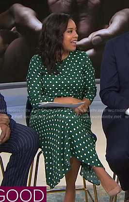Sheinelle's green polka dot dress on Today