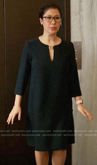 Sherri's toggle neck dress on All Rise