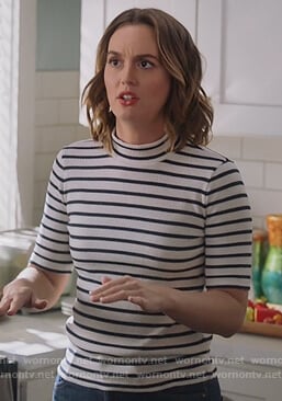 Angie's stripe mock neck top on Single Parents