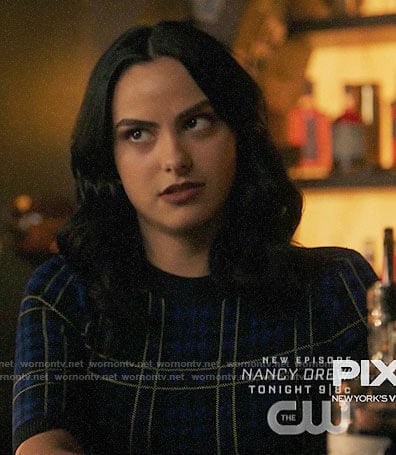 Veronica's blue plaid dress on Riverdale