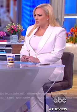 Meghan's white blazer and pants on The View
